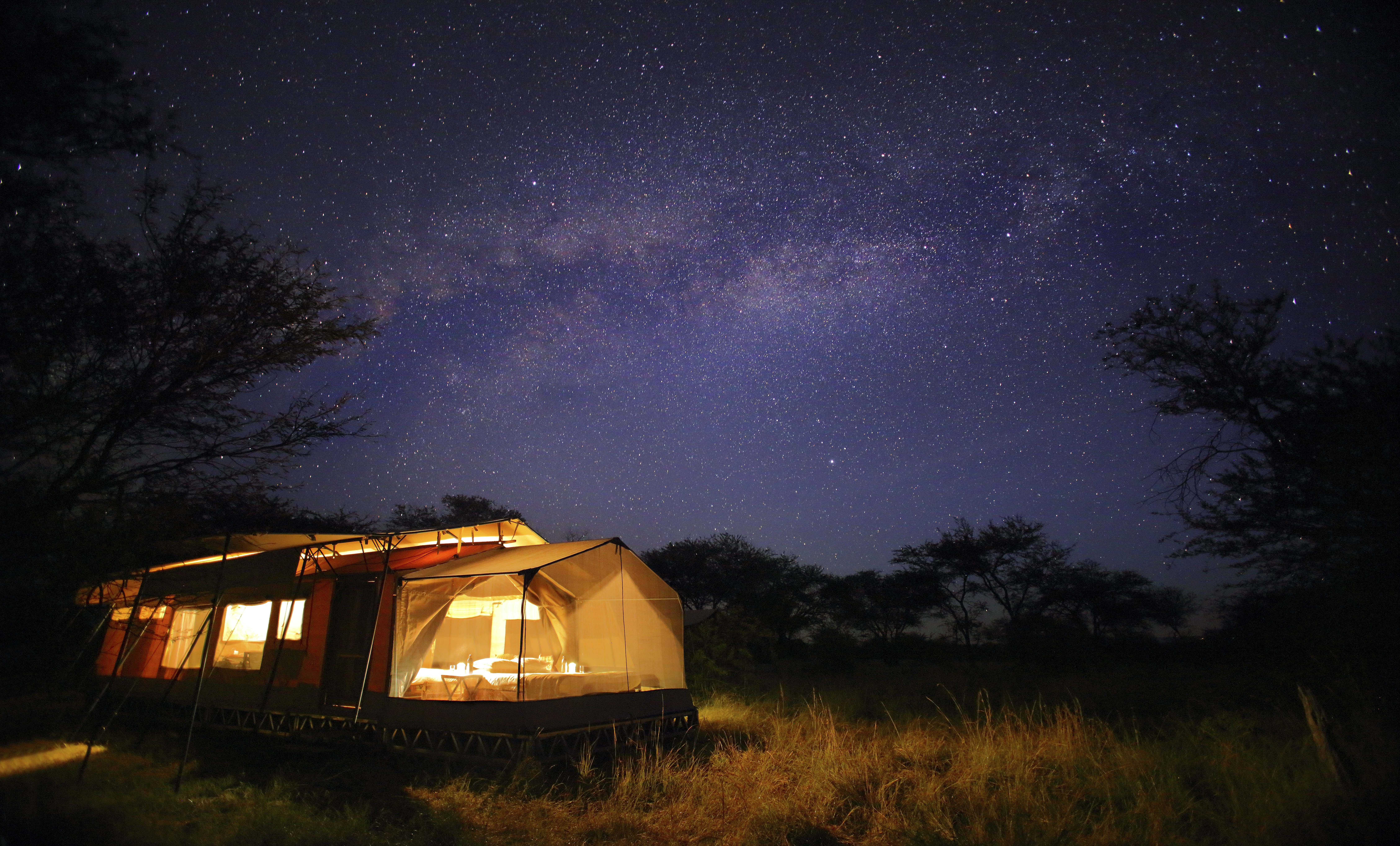 A starry sky above Olakira Camp in the Serengeti