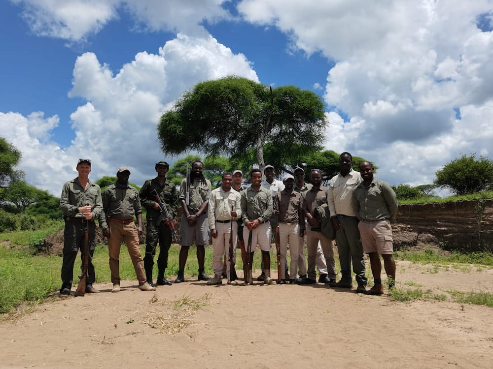 Guides training towards a walking safari qualification.
