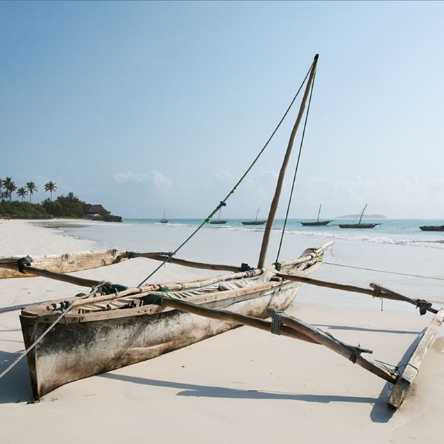 Zanzibar - Fisherman boat on beach