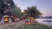 16. Rubondo Island Fly Camping Set Up Dinner, Drinks, Tents