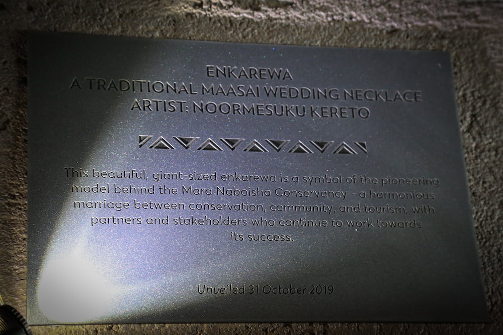 A plaque commemorating the creating of the Enkerewa