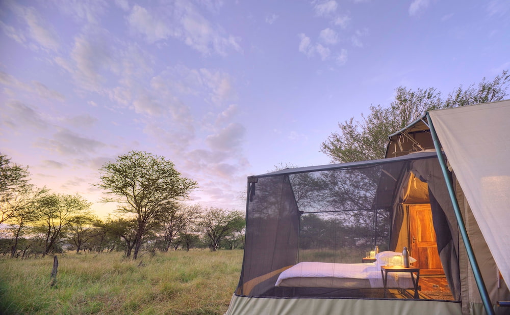 Olakira Migration Camp offers guests a star-bed experience from within the comfort of their tent.
