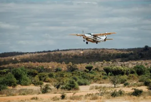 plane taking off on an East Africa safari adventure