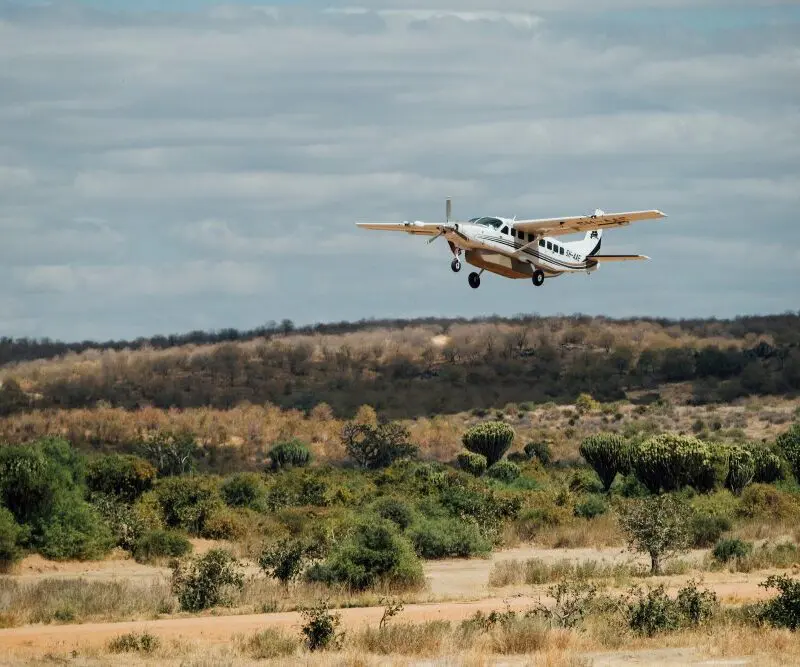 plane taking off on an East Africa safari adventure