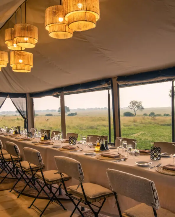 Dining setup in the main area