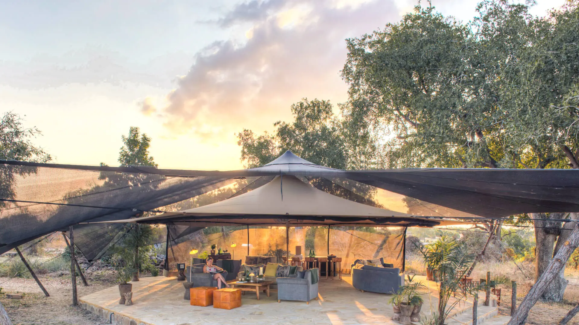 The lounge tent at Roho ya Selous, Nyerere National Park
