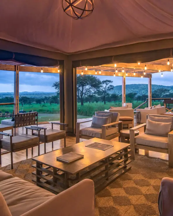 Main area at sunset, Asilia Dunia Camp, Serengeti National Park