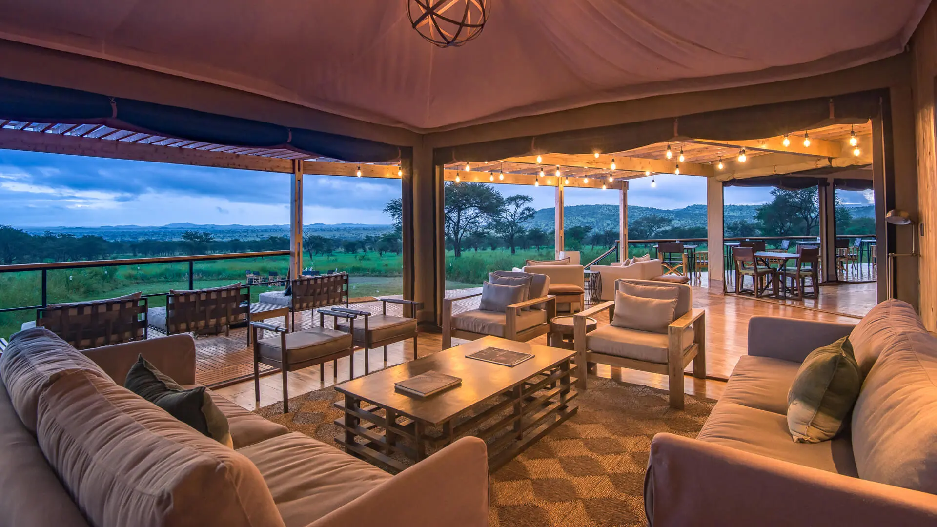 Main area at sunset, Asilia Dunia Camp, Serengeti National Park