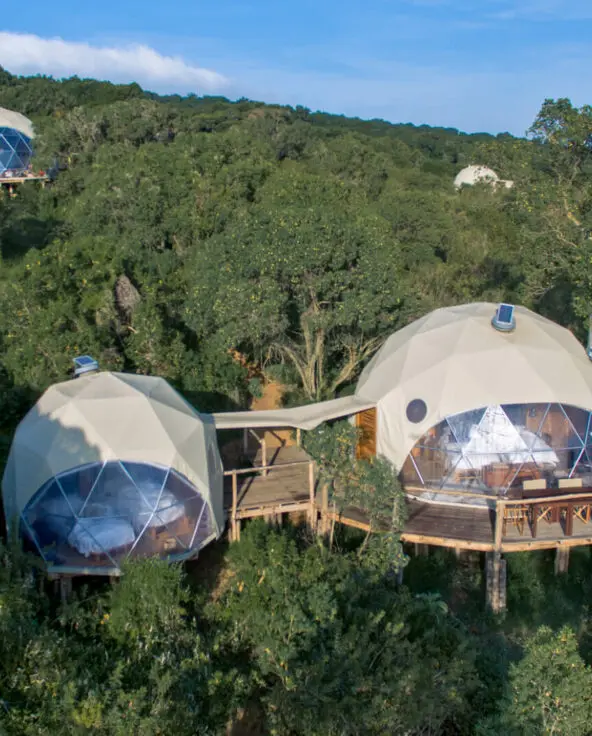 Outside view of guest family room, the highlands camp, Ngorongoro Conservation Area, Tanzania
