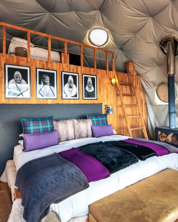 Guest tent bedroom with kids beds, the highlands camp, Ngorongoro Conservation Area, Tanzania