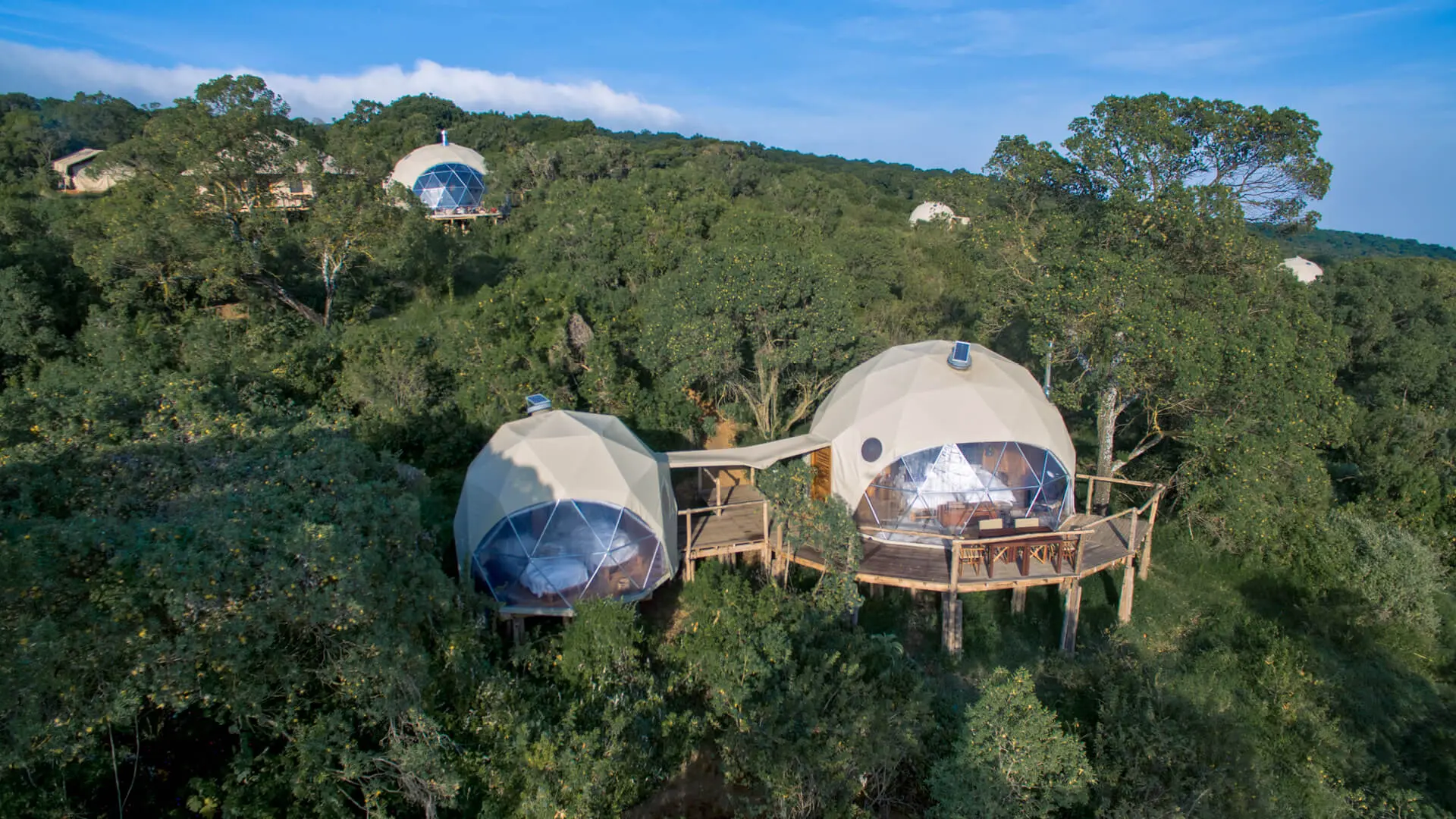 Outside view of the guest family tents, the highlands camp, Ngorongoro Conservation Area, Tanzania
