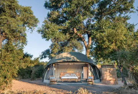 The unique guest tents at Kokoko Camp