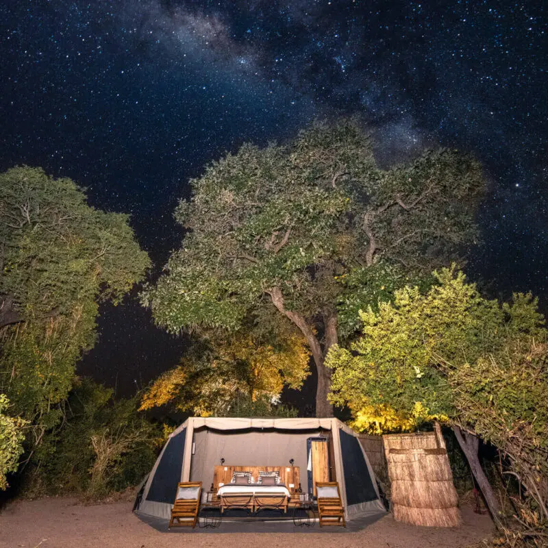 Kokoko tent with its roof canopy pulled back