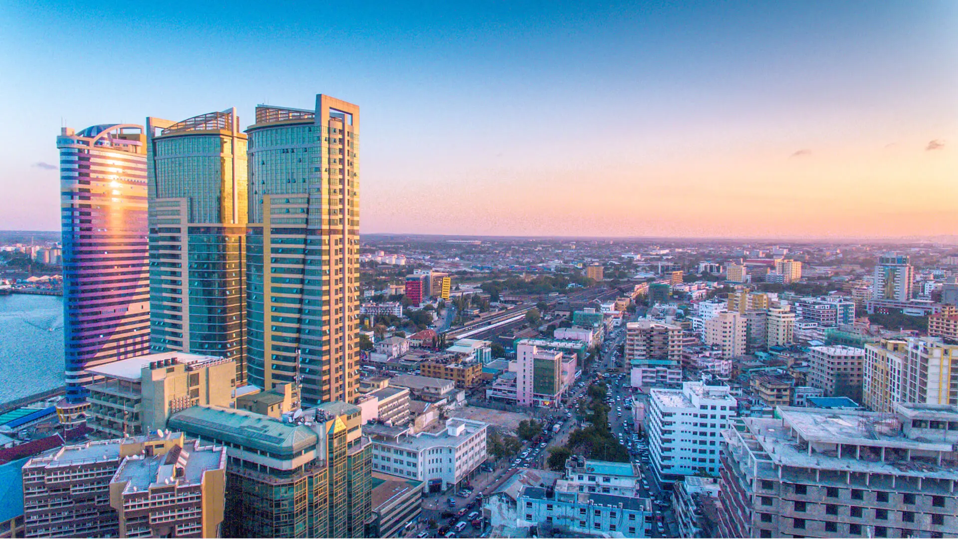 View of Dar es Sallam at sunset