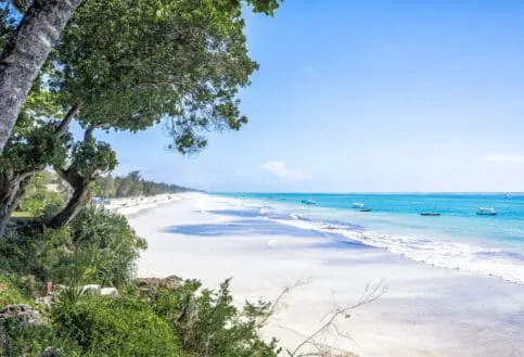 White sand beach in kenya