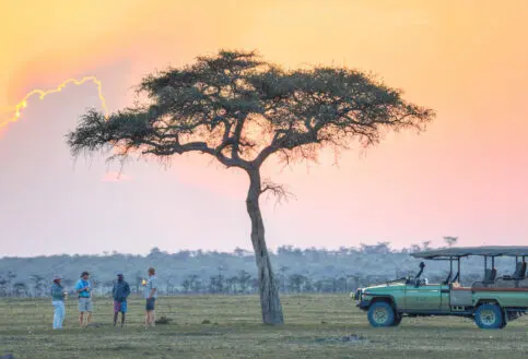 Safari sundowners in the Masai Mara Kenya