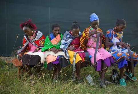Maasai Woman working with beading at the Maa Trust Kenya