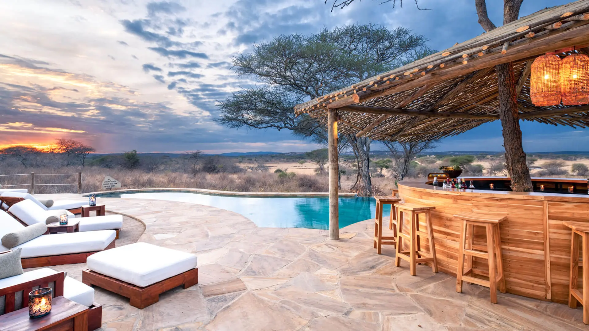 Pool area at Olivers Camp Tarangire National Park Tanzania