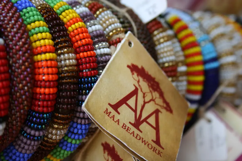 The Mass Trust - Finished beaded products on display