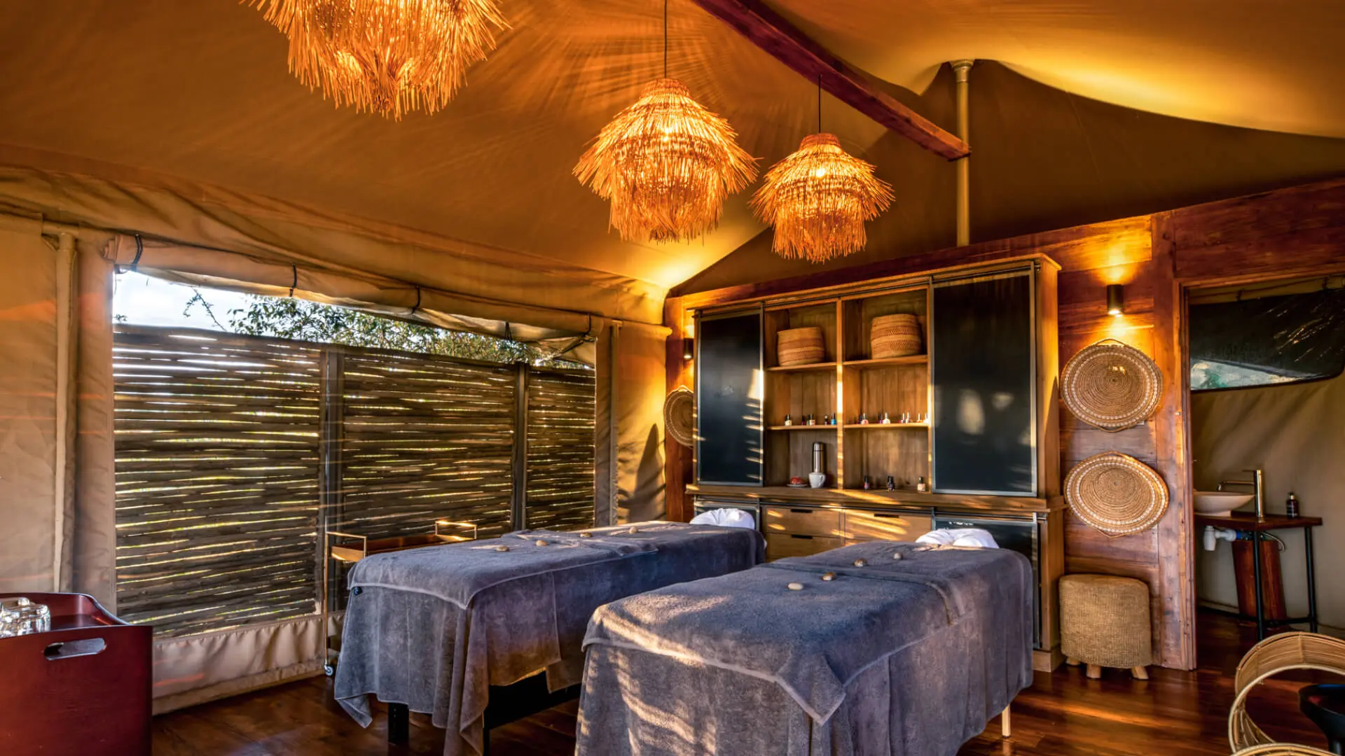 The interior of the spa on safari