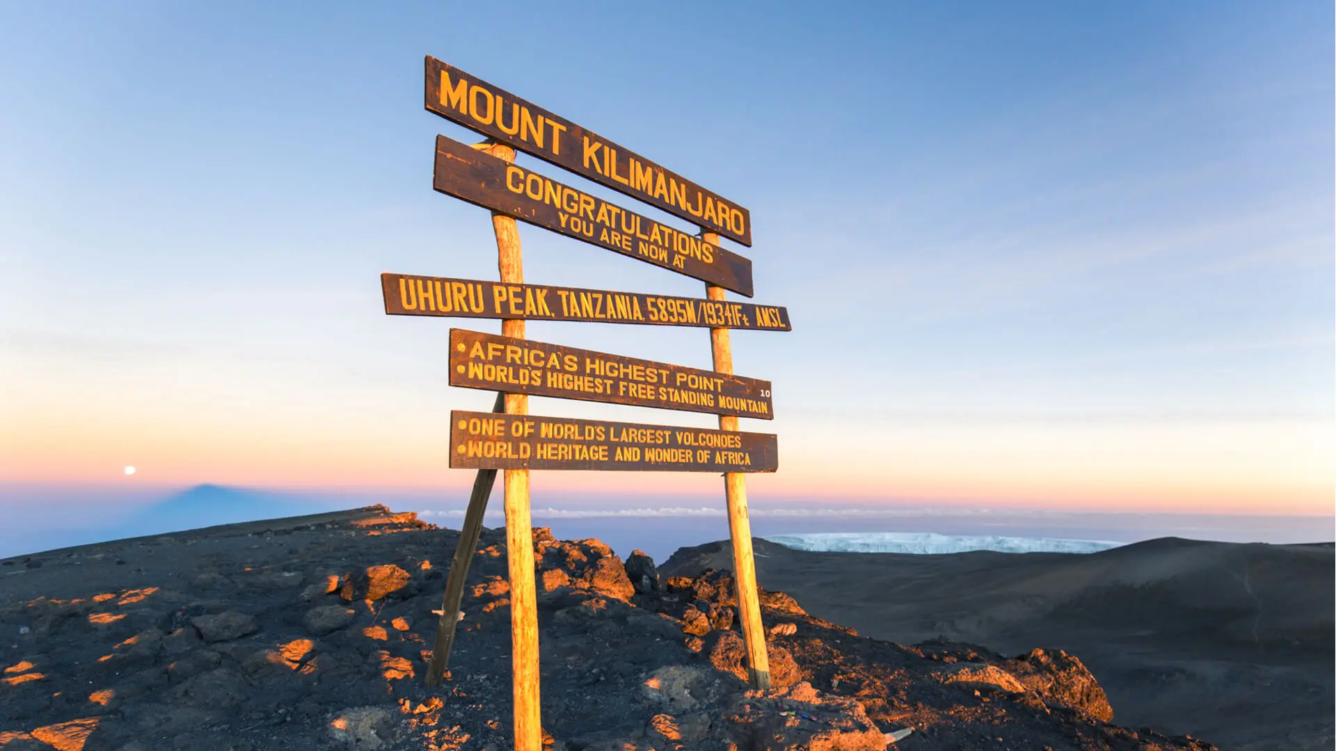 The summit of Kilimanjaro, Africa's highest peak, Tanzania