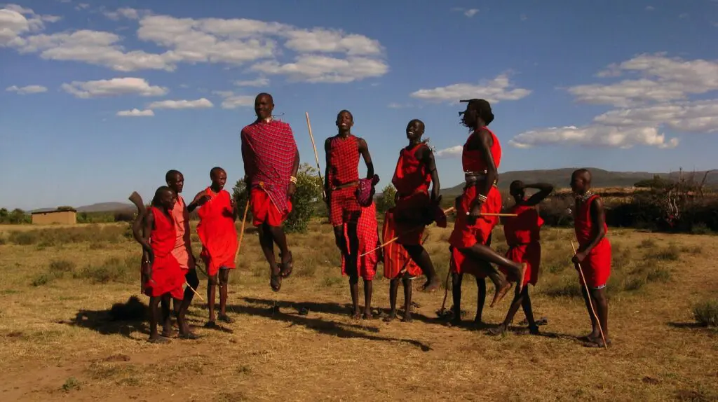The Maasai tribe perform their traditional and famous high jumps