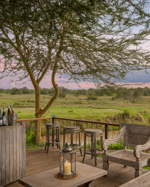 view over ol pejeta conservancy from ol pejeta bush camp at sunset, asilia africa
