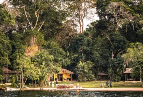 view of rubondo island camp tanzania from the water, asiila africa
