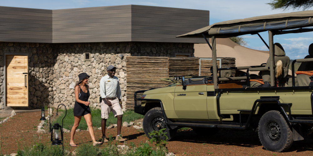 Guest heading out for private camp drive