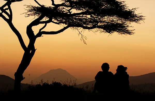 Fly camping sunset