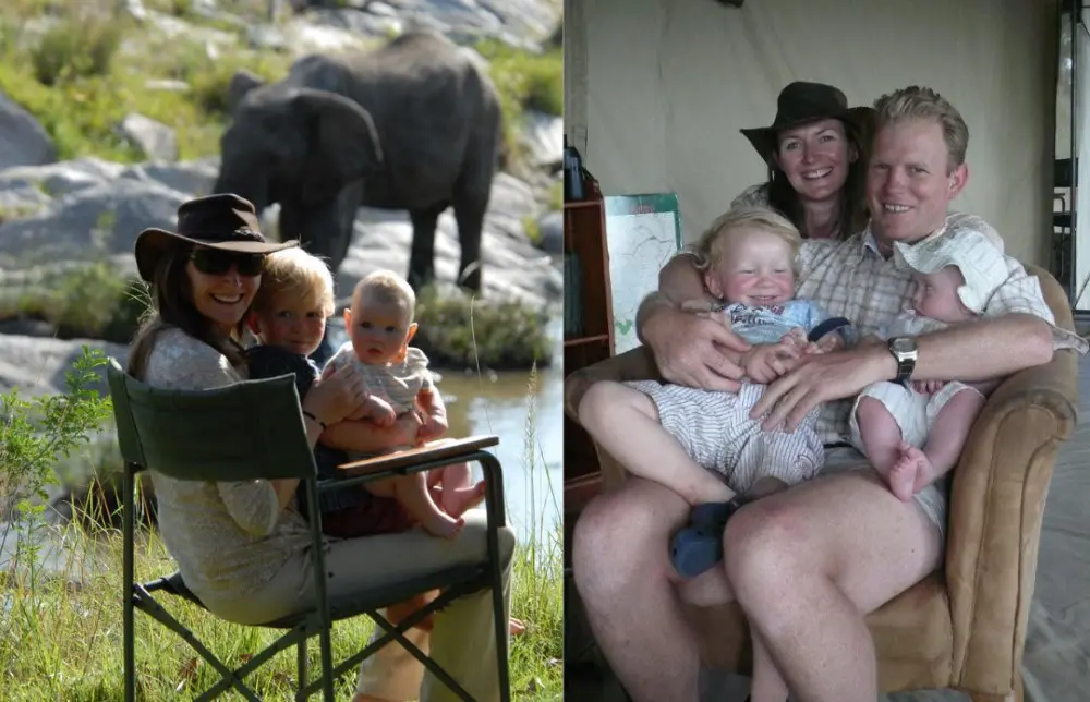 Gerard and Rainee with their sons, Charlie and Sam, in Rekero 2006.