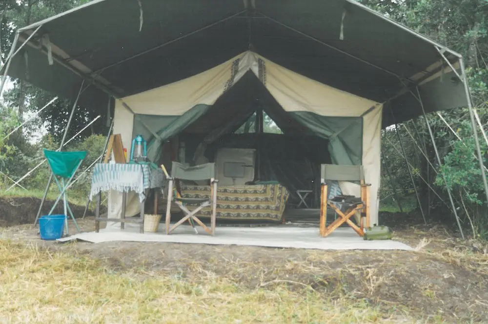 One of the original Rekero tents, before the introduction of the en suite bathroom.