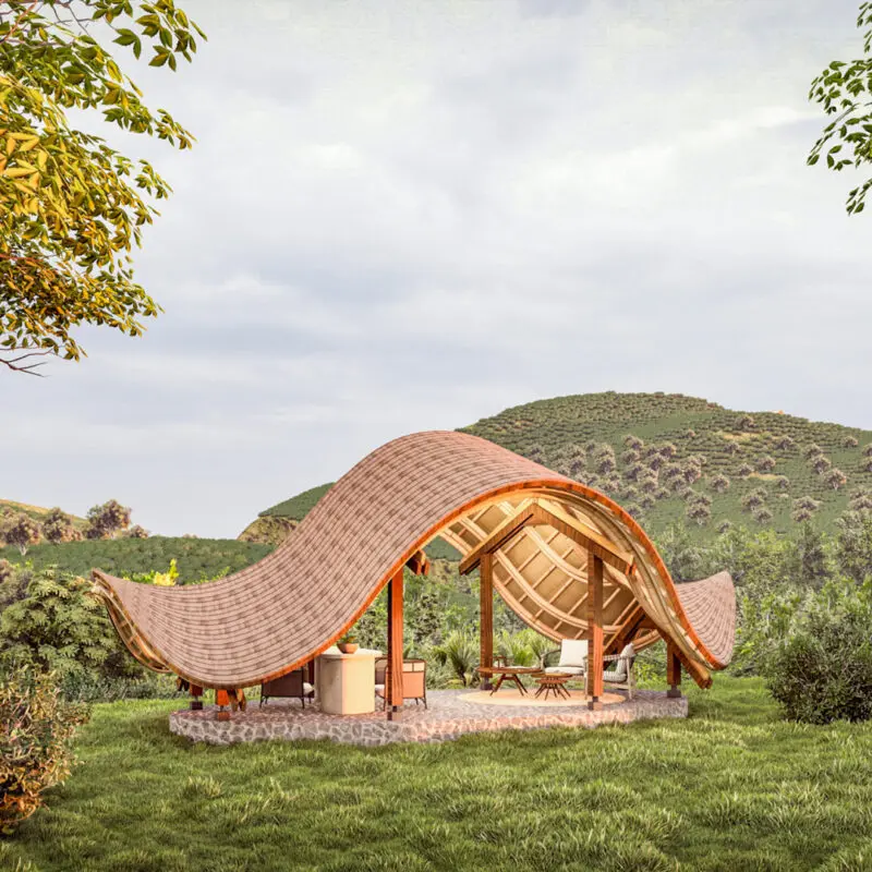 render of the welcome area from the front Erebero Hills Uganda