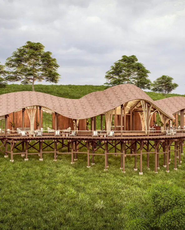 Render of main area Erebero Hills Uganda