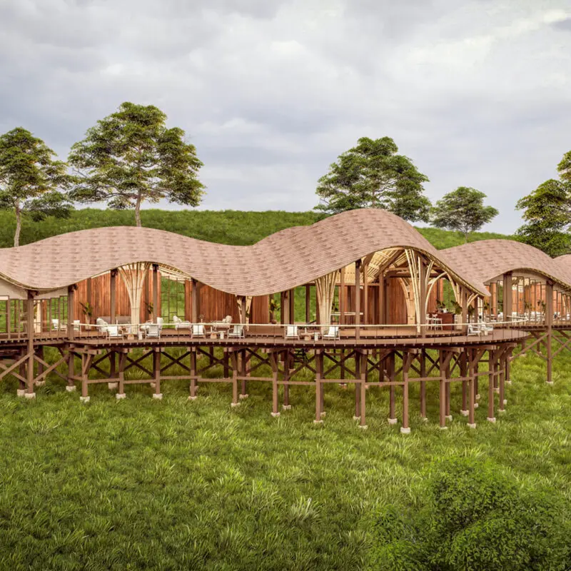 Render of main area Erebero Hills Uganda