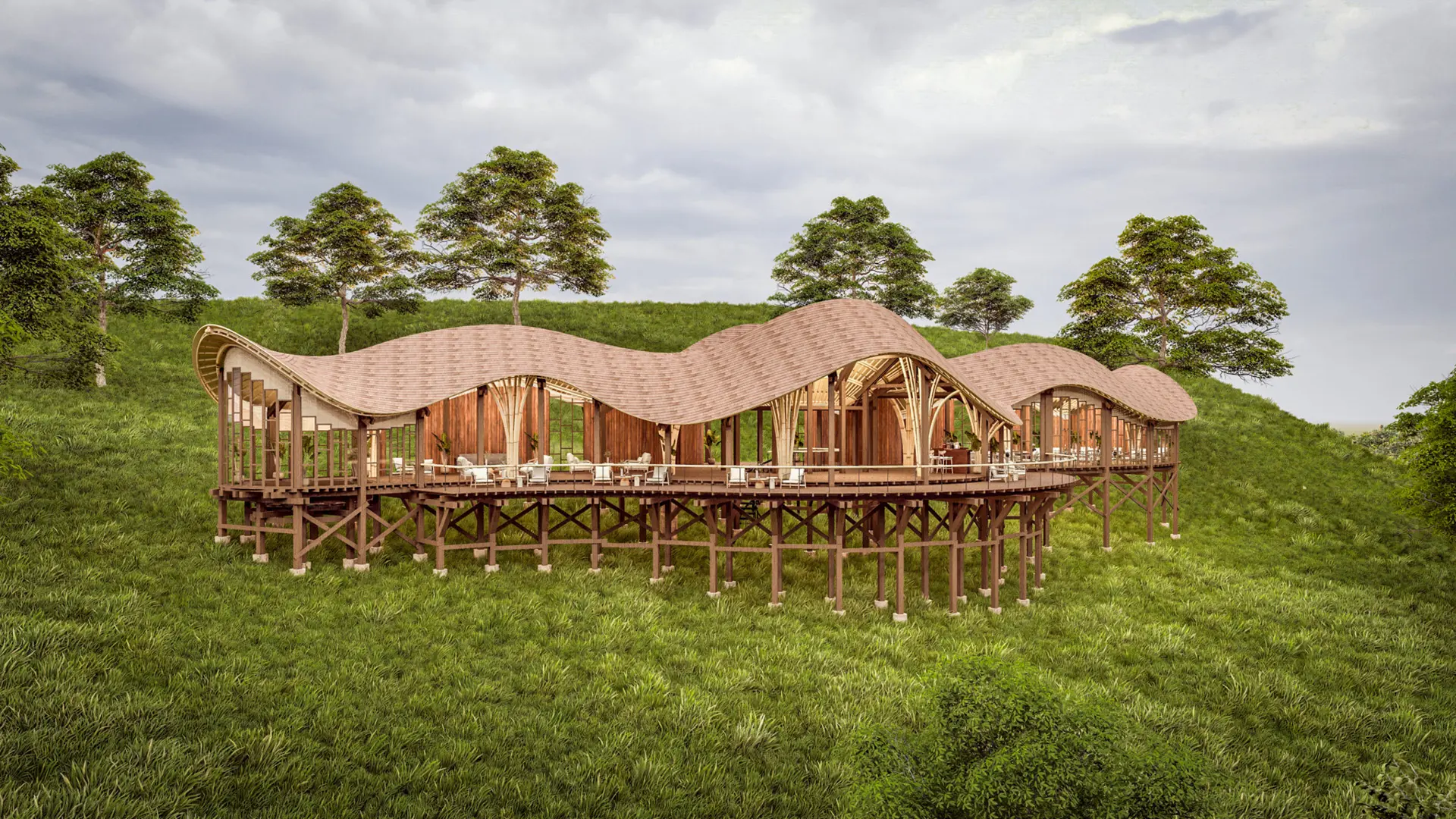 Render of main area Erebero Hills Uganda