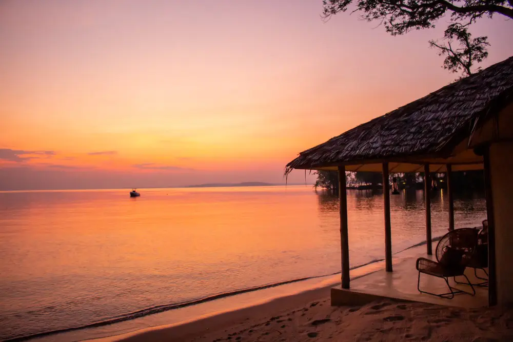 Sunrise across the still waters of Lake Victoria, Rubondo Island National Park, Tanzania.