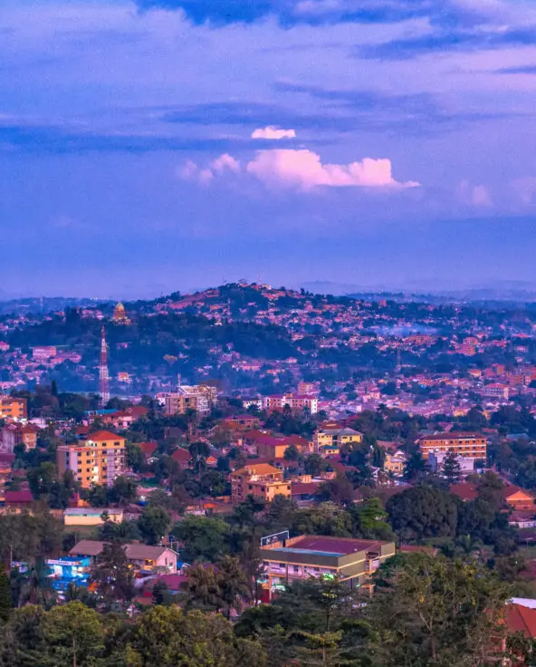 view of entebbe city in uganda at night