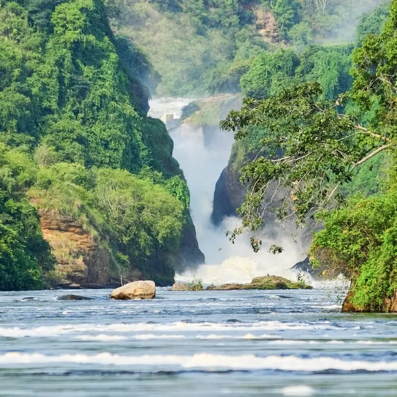 the murchison waterfall on the victoria nile in Uganda