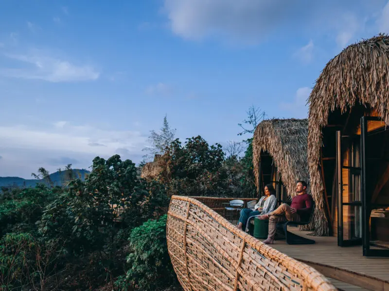 Wilderness Bisate guests enjoying the view from their balcony