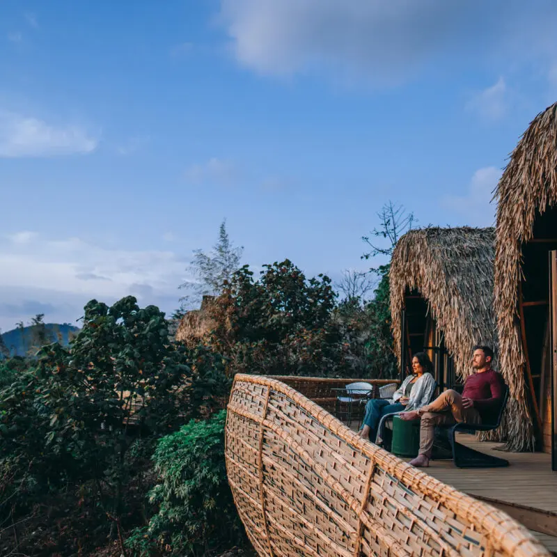 Wilderness Bisate guests enjoying the view from their balcony
