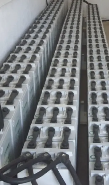 A battery bank storing power in Ol Pejeta Bush Camp, Kenya