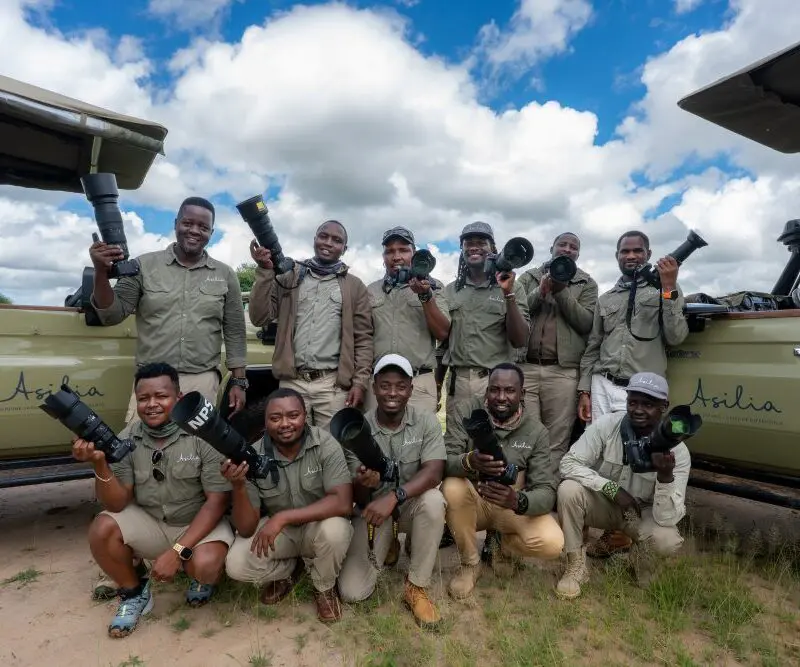 A group of Asilia guides with their Nikon camera gear.