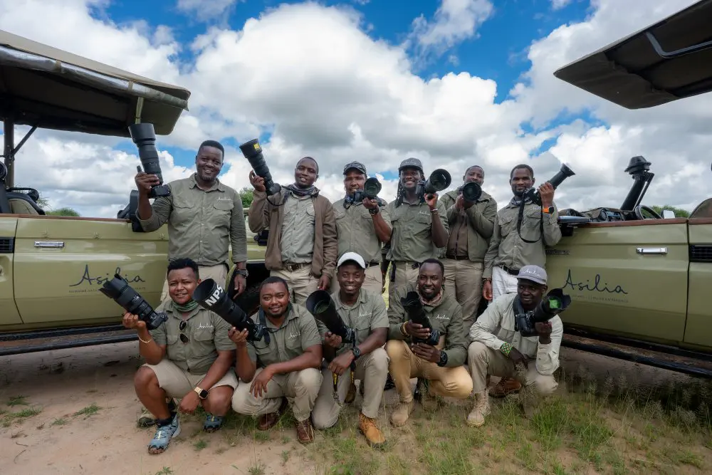 A group of Asilia guides with their Nikon camera gear.