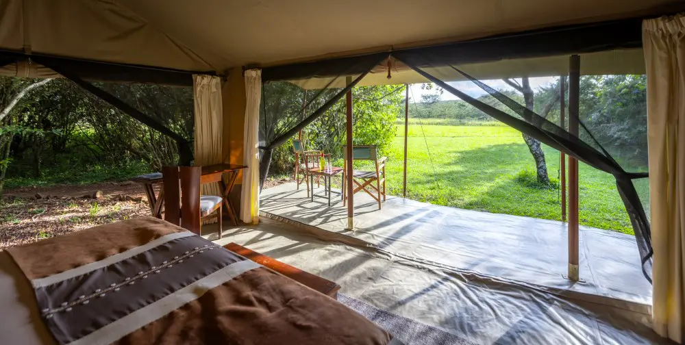 A guest tent at Encounter Mara, Mara Naboisho Conservancy, Kenya