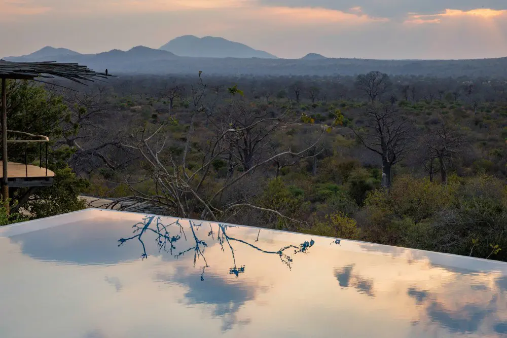 Views from the infinity pool at Jabali Ridge, Ruaha National Park.