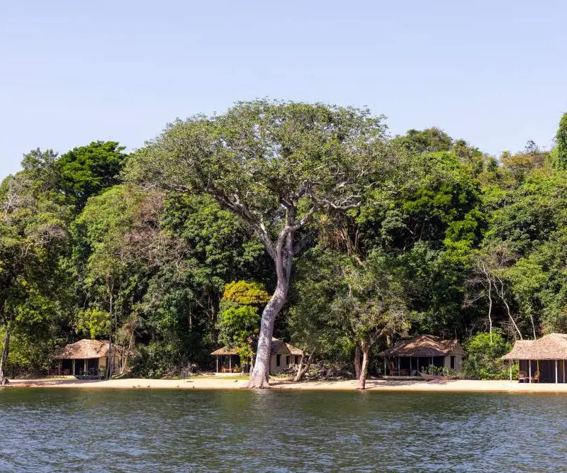Approaching Rubondo Island Camp from the water.