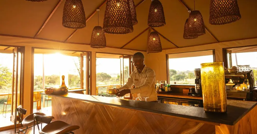 Coffee being served in Sayari Camp, northern Serengeti, Tanzania.