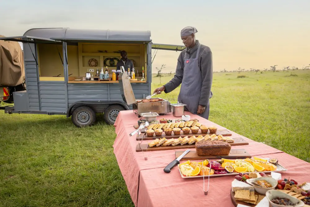 A bush breakfast in the Mara Naboisho Conservancy, Kenya.