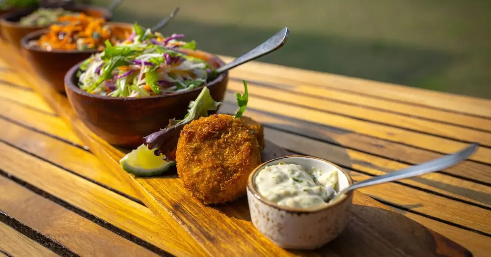 A selection of salads keeps lunch fresh and light at Sayari Camp, Tanzania.
